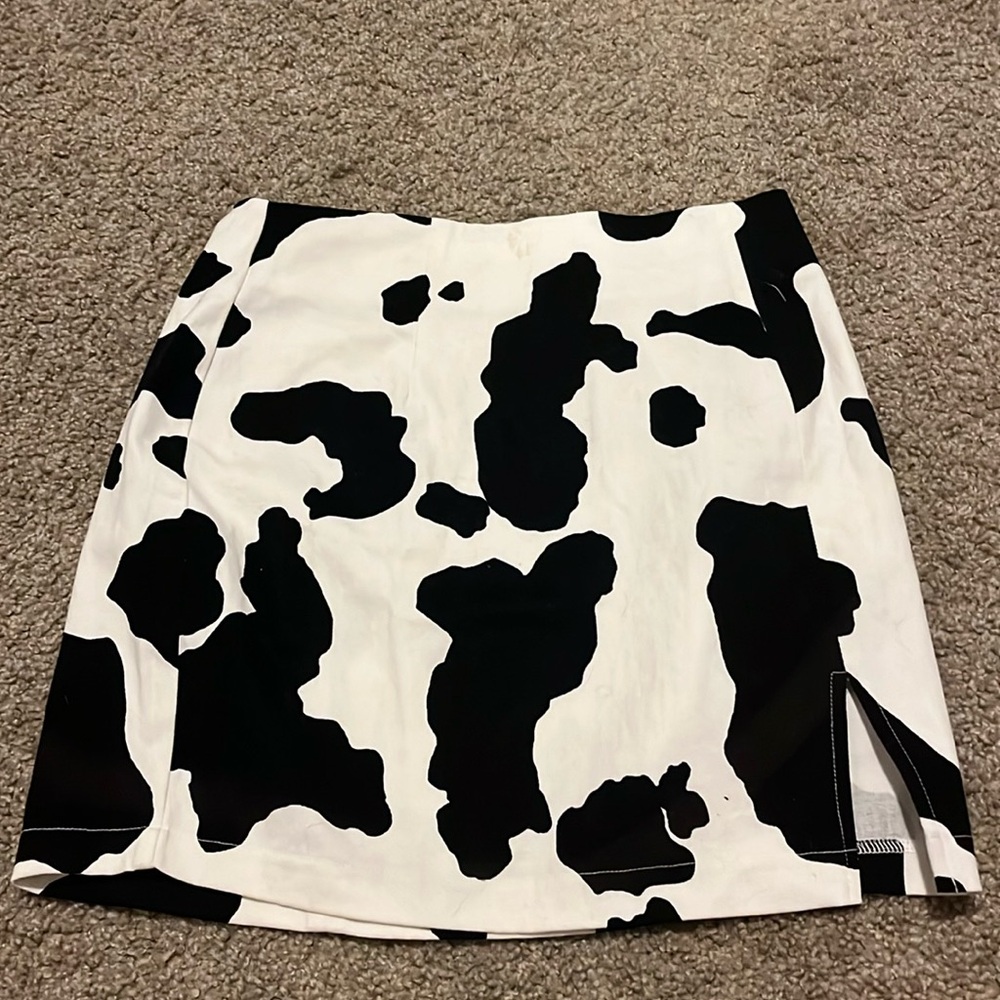 Cow print skirt, soft material